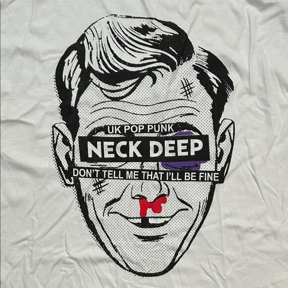 Neck Deep White Graphic Band Tee, Size Large, NWOT - Picture 4 of 8